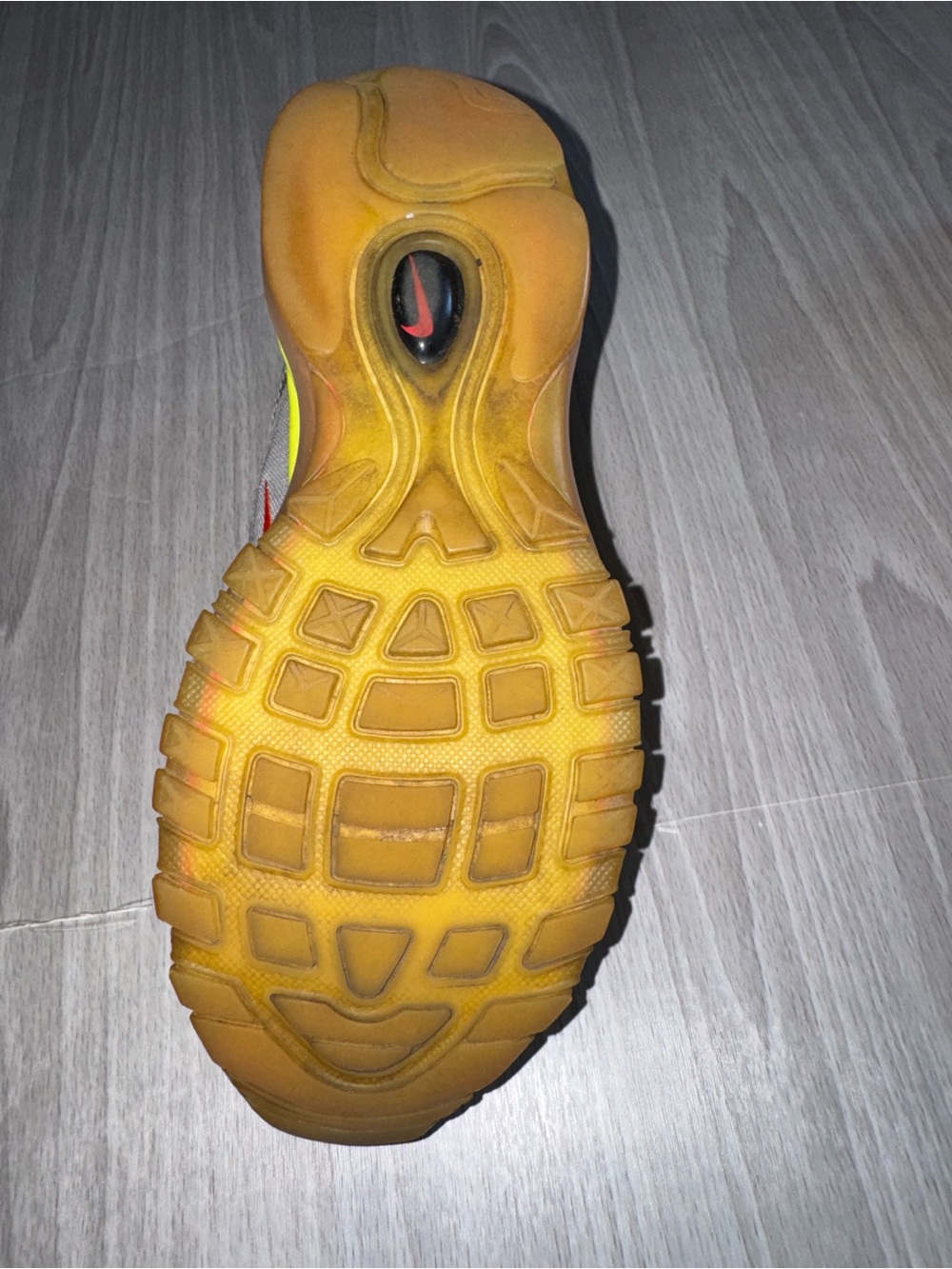 Nike Silver with Neon Yellow Accent Air Max Style Sneakers - Picture 3 of 3